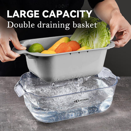 Transparent Multifunctional Mandoline Slicer - 6 Blades Interchangeable, Handheld Vegetable Cutter with Hand Guard for Kitchen, Onion, Garlic, Safe Food Slicer