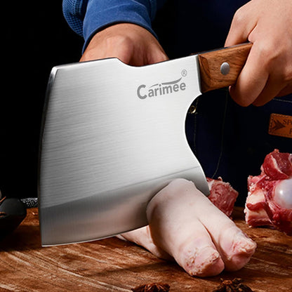 Meat Cleaver Knife, Butcher Axe Bone Chopper, Heavy Duty - 6.3'' Cutting Blade, BeefBone Breaker, Stainless Steel Thicken Blade & Full Tang Pear Wood Handle, for Kitchen/Slaughterhouse