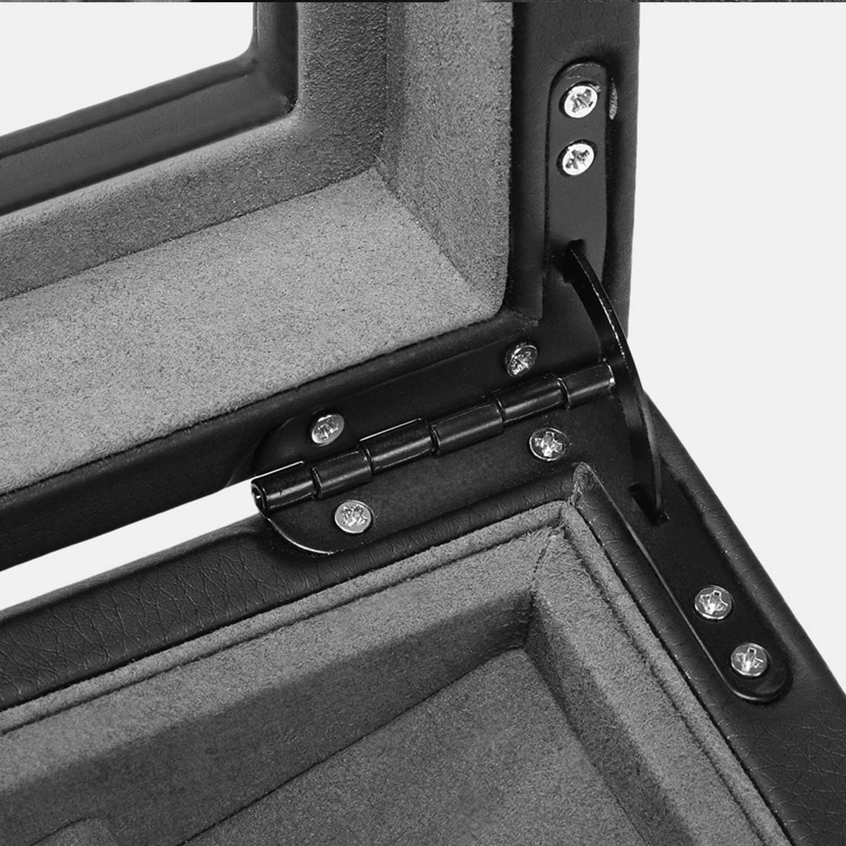 Cache Display Valet - EDC, Blade, Watch, and Jewelry Locking Storage Case, USB Pass-through, Microfiber Lining, Faux Leather, Stackable (Valet) Black