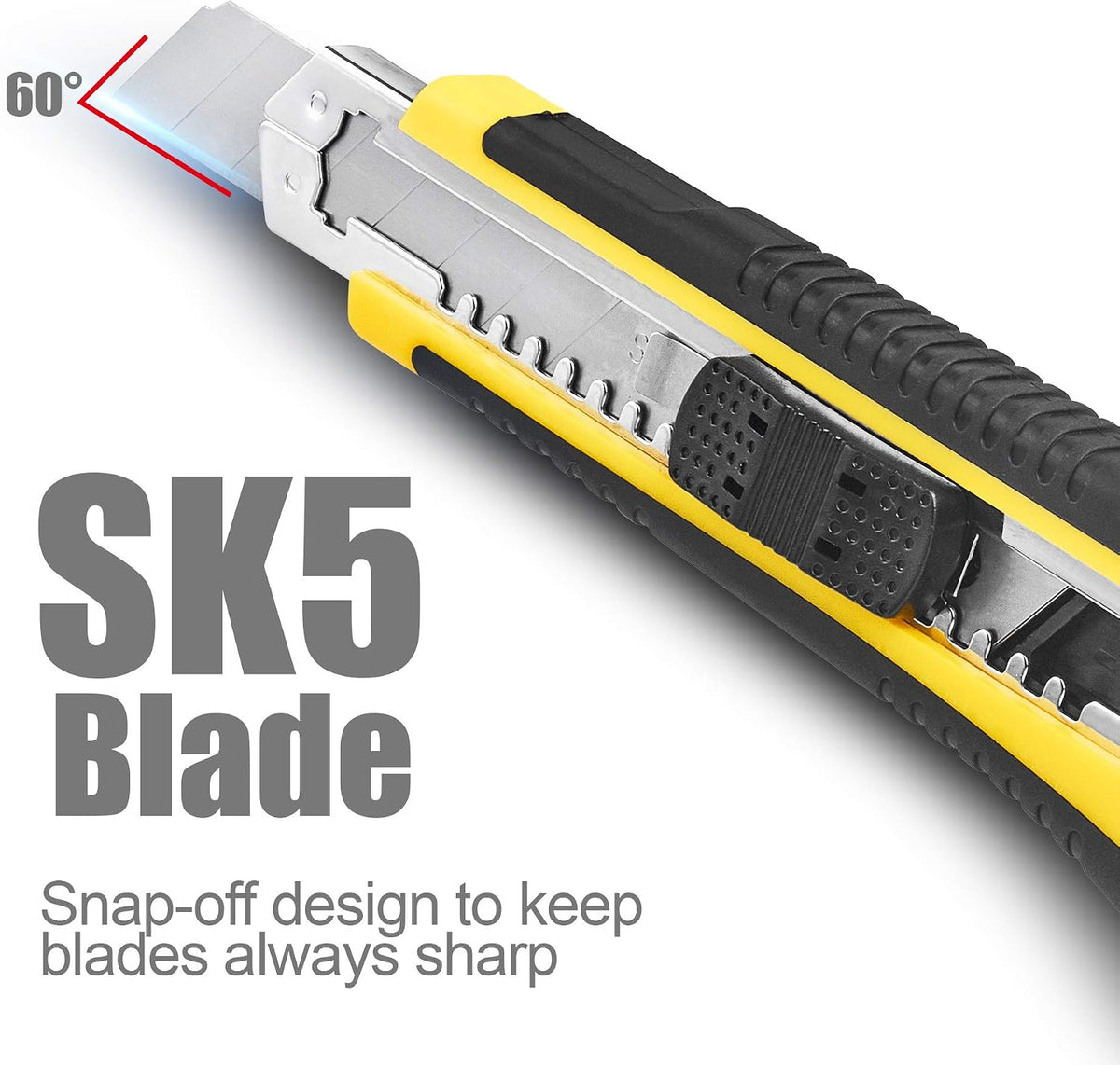 Utility Knife, Box Cutter Retractable, Blades Inside, 3-Pack