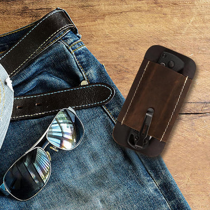 Knife Sheath,Leather Knife Sheath for Belt,Horizontal Carry Pocket Knife Holder,EDC Belt Organizer,Handmade Compact Draw Knife Holster,EDC Pocket Organizer,Sheath for Folding Knife,Gifts for Men
