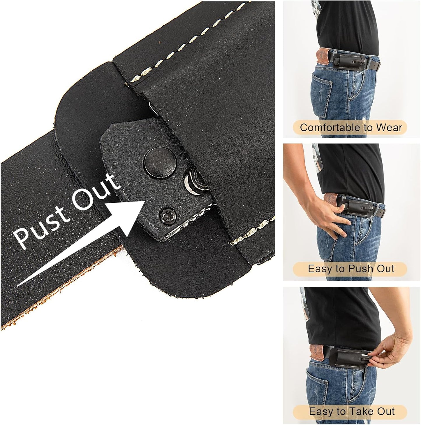 Knife Sheath,Leather Knife Sheath for Belt,Horizontal Carry Pocket Knife Holder,EDC Belt Organizer,Handmade Compact Draw Knife Holster,EDC Pocket Organizer,Sheath for Folding Knife,Gifts for Men