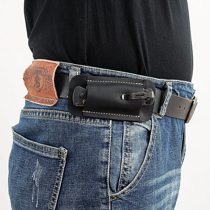 Knife Sheath,Leather Knife Sheath for Belt,Horizontal Carry Pocket Knife Holder,EDC Belt Organizer,Handmade Compact Draw Knife Holster,EDC Pocket Organizer,Sheath for Folding Knife,Gifts for Men