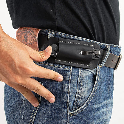 Knife Sheath,Leather Knife Sheath for Belt,Horizontal Carry Pocket Knife Holder,EDC Belt Organizer,Handmade Compact Draw Knife Holster,EDC Pocket Organizer,Sheath for Folding Knife,Gifts for Men