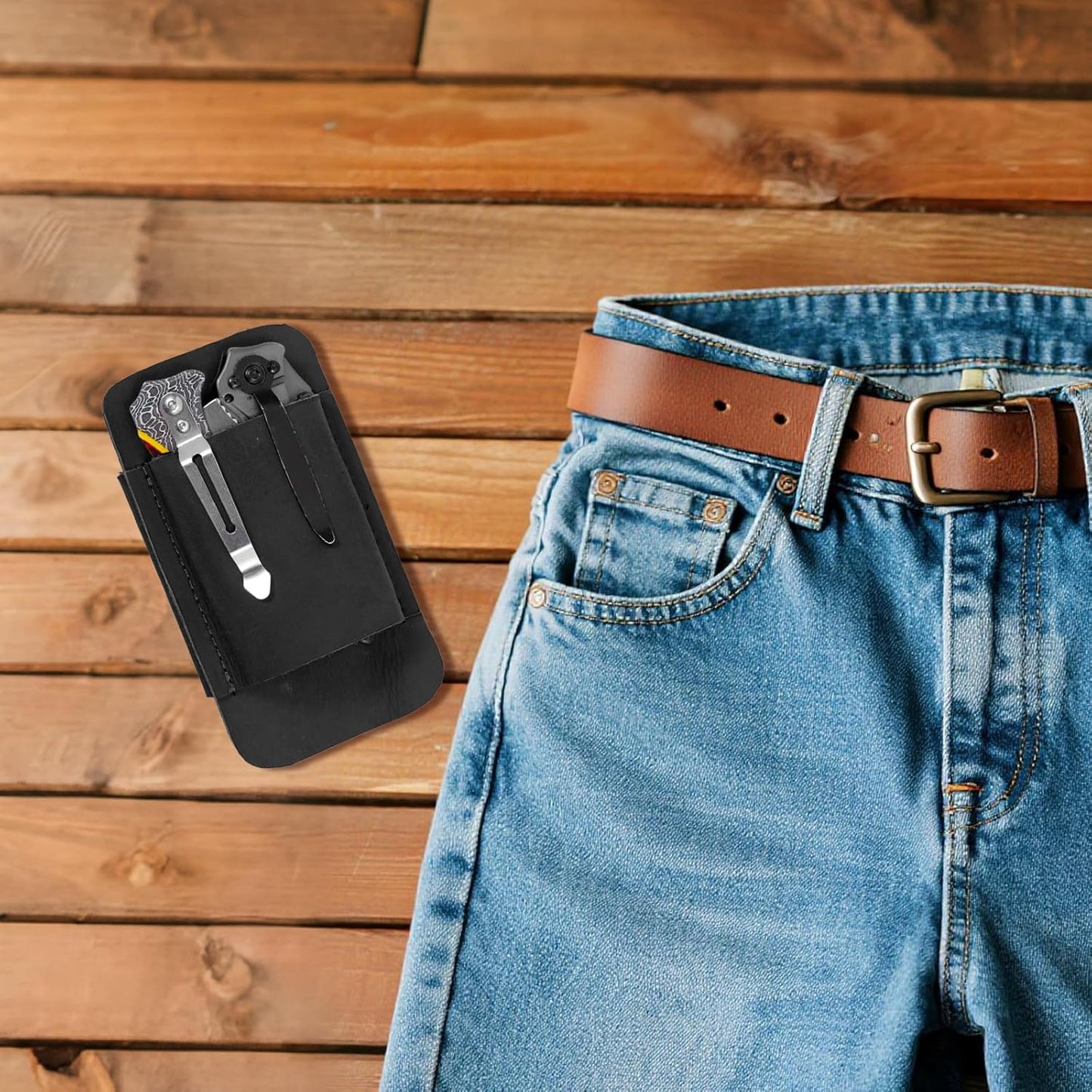 Knife Sheath,Leather Knife Sheath for Belt,Horizontal Carry Pocket Knife Holder,EDC Belt Organizer,Handmade Compact Draw Knife Holster,EDC Pocket Organizer,Sheath for Folding Knife,Gifts for Men