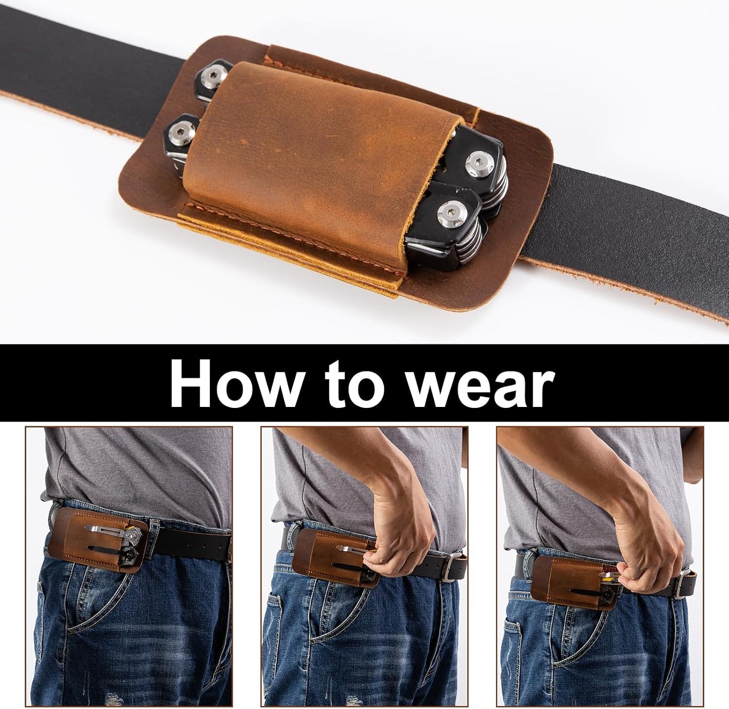Knife Sheath,Leather Knife Sheath for Belt,Horizontal Carry Pocket Knife Holder,EDC Belt Organizer,Handmade Compact Draw Knife Holster,EDC Pocket Organizer,Sheath for Folding Knife,Gifts for Men