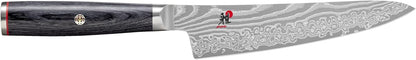 Kaizen II Japanese 5.25-inch Prep Knife, Precision Kitchen Knife, Black Pakkawood Handle, 48-Layer Flower Damascus Pattern, Handcrafted in Seki, Japan