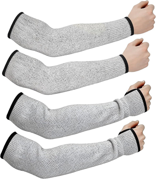 2 Pairs A5 Cut Resistant Arm Sleeves - Non-Slip Safety Arm Protection Sleeves for Industrial, Kitchen, Outdoor Use by Workers, Chefs
