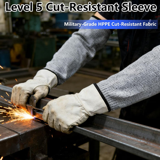 2 Pairs A5 Cut Resistant Arm Sleeves - Non-Slip Safety Arm Protection Sleeves for Industrial, Kitchen, Outdoor Use by Workers, Chefs