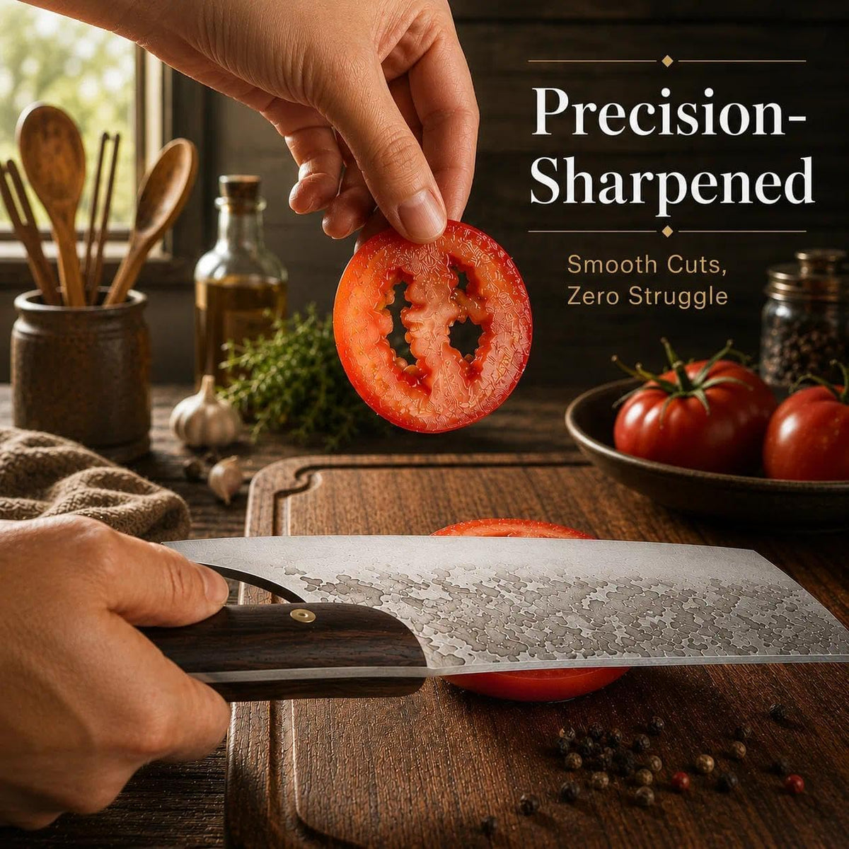 Professional Butcher Knife Set for Meat Processing, High Carbon Steel Hand Forged Serbian Cleaver Chef Knife Set with Ergonomic Handles for Kitchen Outdoor Cooking
