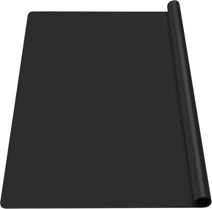 Extra Large Silicone Mat for Craft, 25.2" x 17.7" Silicone Craft Sheet Jewelry Casting Mold, Countertop Mat, Nonskid Counter Table Protector, Multipurpose Mat, Placemat, Black
