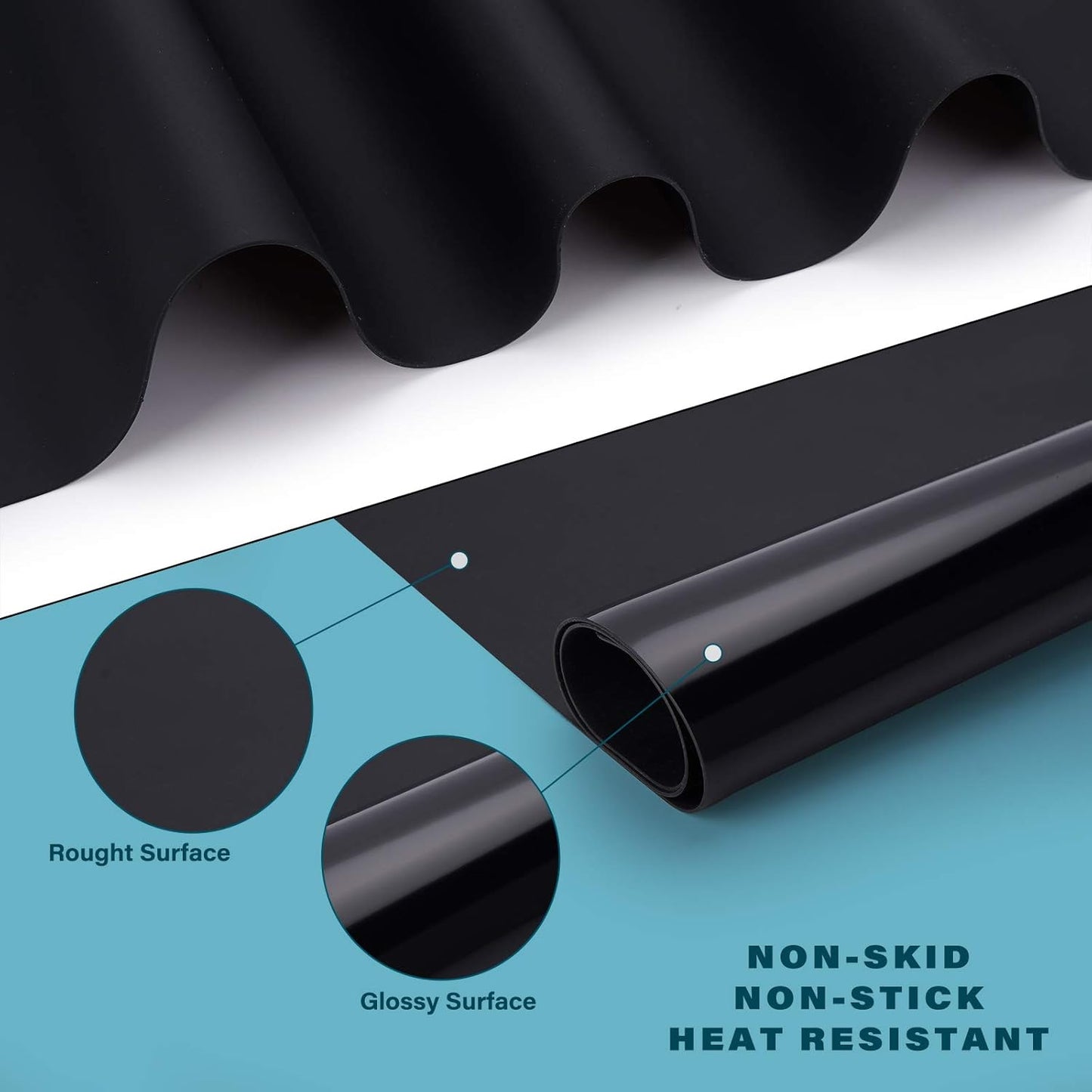 Extra Large Silicone Mat for Craft, 25.2" x 17.7" Silicone Craft Sheet Jewelry Casting Mold, Countertop Mat, Nonskid Counter Table Protector, Multipurpose Mat, Placemat, Black