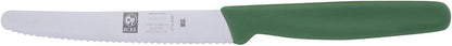 4.25 Inch Serrated Edge Steak Knife, High Carbon German Stainless Steel Razor Sharp Blade, Textured Non-Slip Red Polypropylene Handle