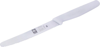 4.25 Inch Serrated Edge Steak Knife, High Carbon German Stainless Steel Razor Sharp Blade, Textured Non-Slip Red Polypropylene Handle