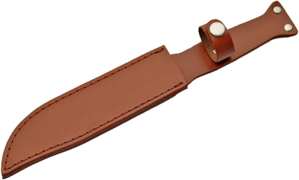SZCO Marine Hunting Knife 12 Inch - Camping Knife with Leather Handle & Stainless Steel Fuller Blade with Sheath - Pocket Knife for Hiking, Camping & Outdoor Uses - Knives for Men