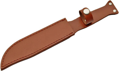SZCO Marine Hunting Knife 12 Inch - Camping Knife with Leather Handle & Stainless Steel Fuller Blade with Sheath - Pocket Knife for Hiking, Camping & Outdoor Uses - Knives for Men