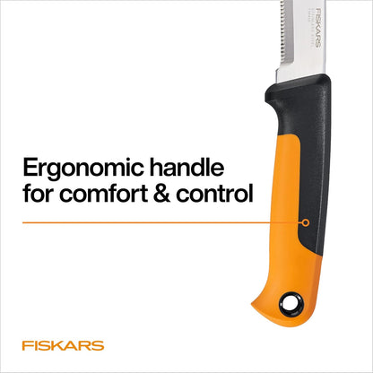 Folding Produce Knife, Gardening Tool for Harvesting Produce with Foldable Ergonomic Design, Stainless Steel Curved Blade, Orange
