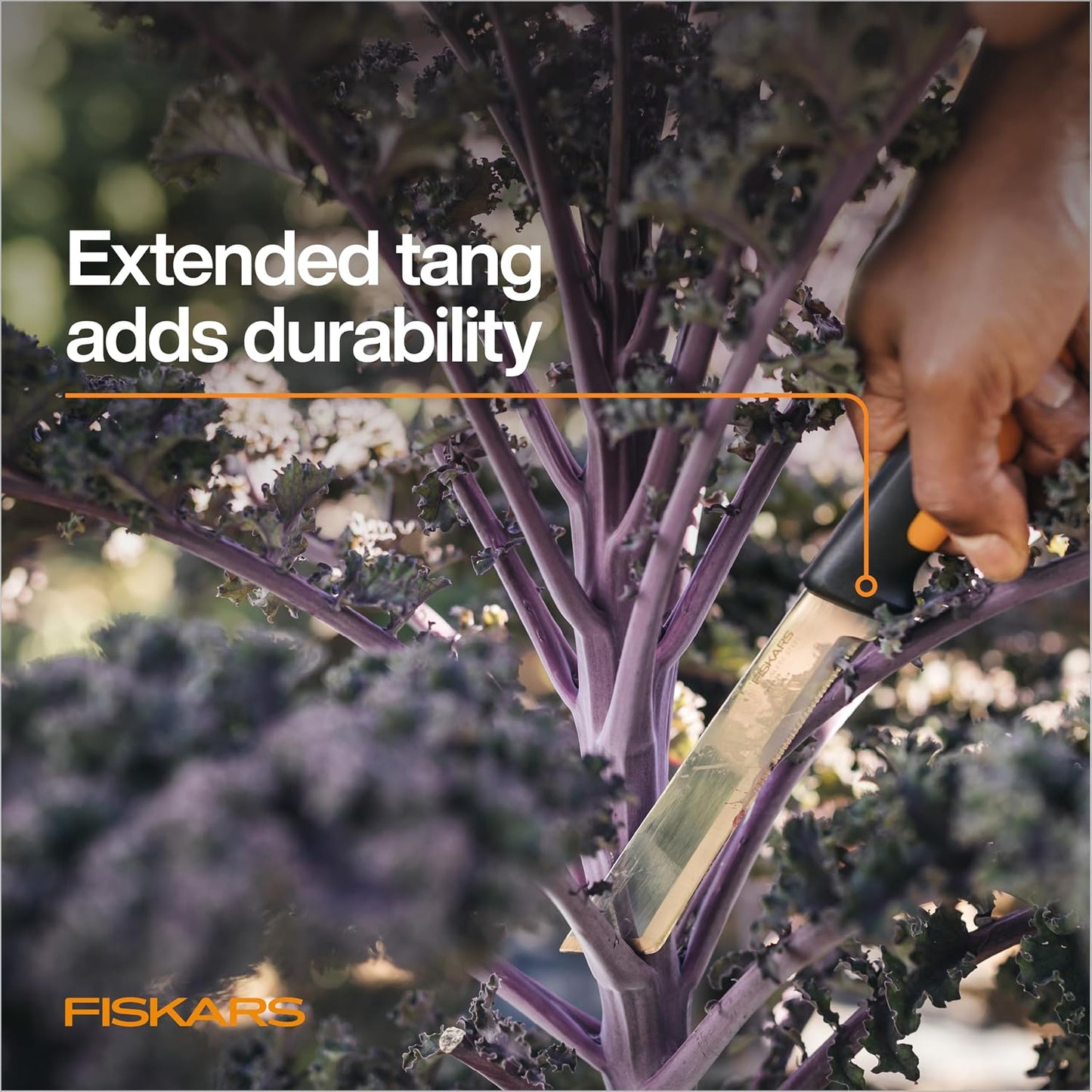 Folding Produce Knife, Gardening Tool for Harvesting Produce with Foldable Ergonomic Design, Stainless Steel Curved Blade, Orange