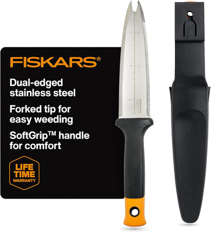 Folding Produce Knife, Gardening Tool for Harvesting Produce with Foldable Ergonomic Design, Stainless Steel Curved Blade, Orange