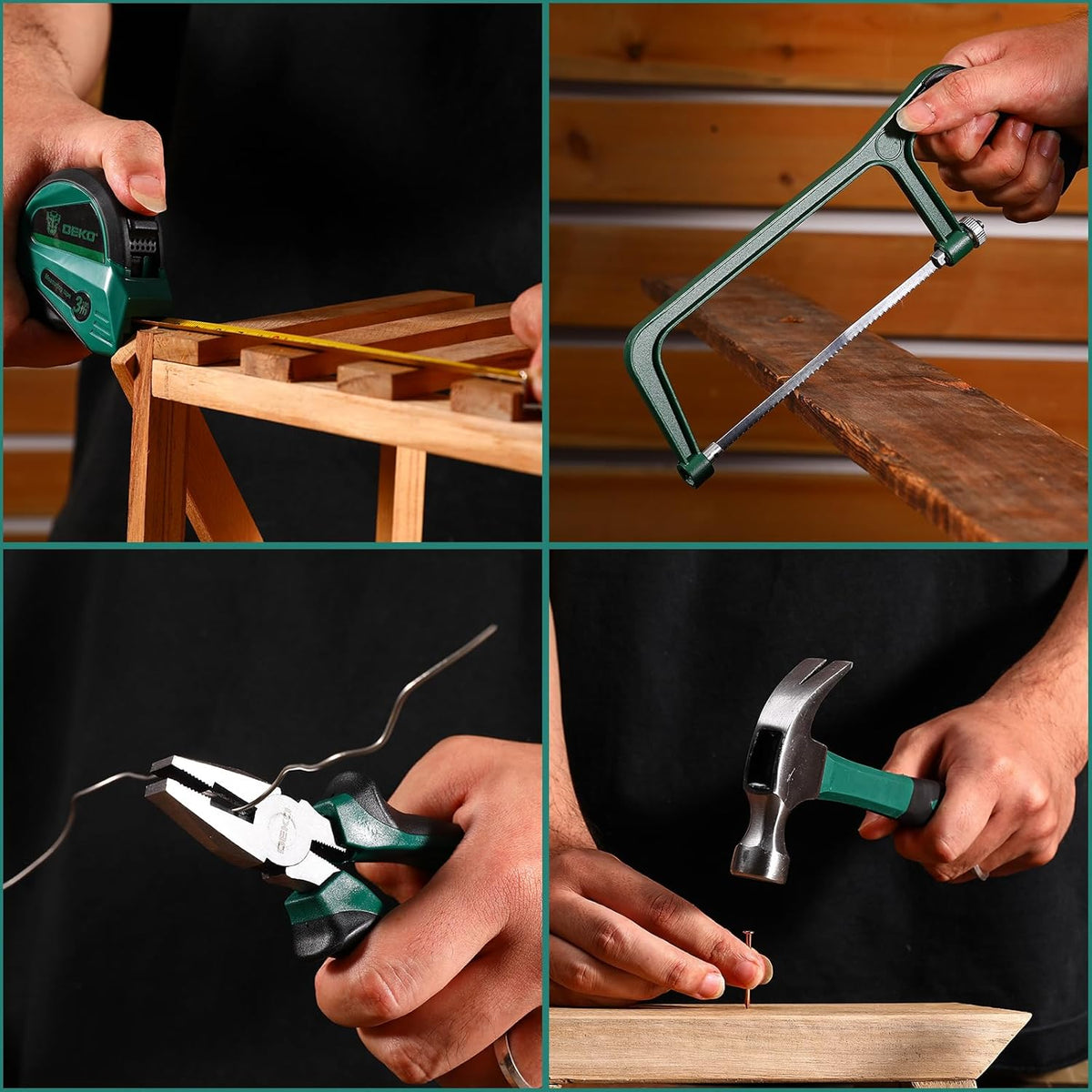 Tool Set: Tool Kit with 12V Cordless Drill, Hand Toolbox with storage case, Mechanic Tool set for Home Repairs, Blue
