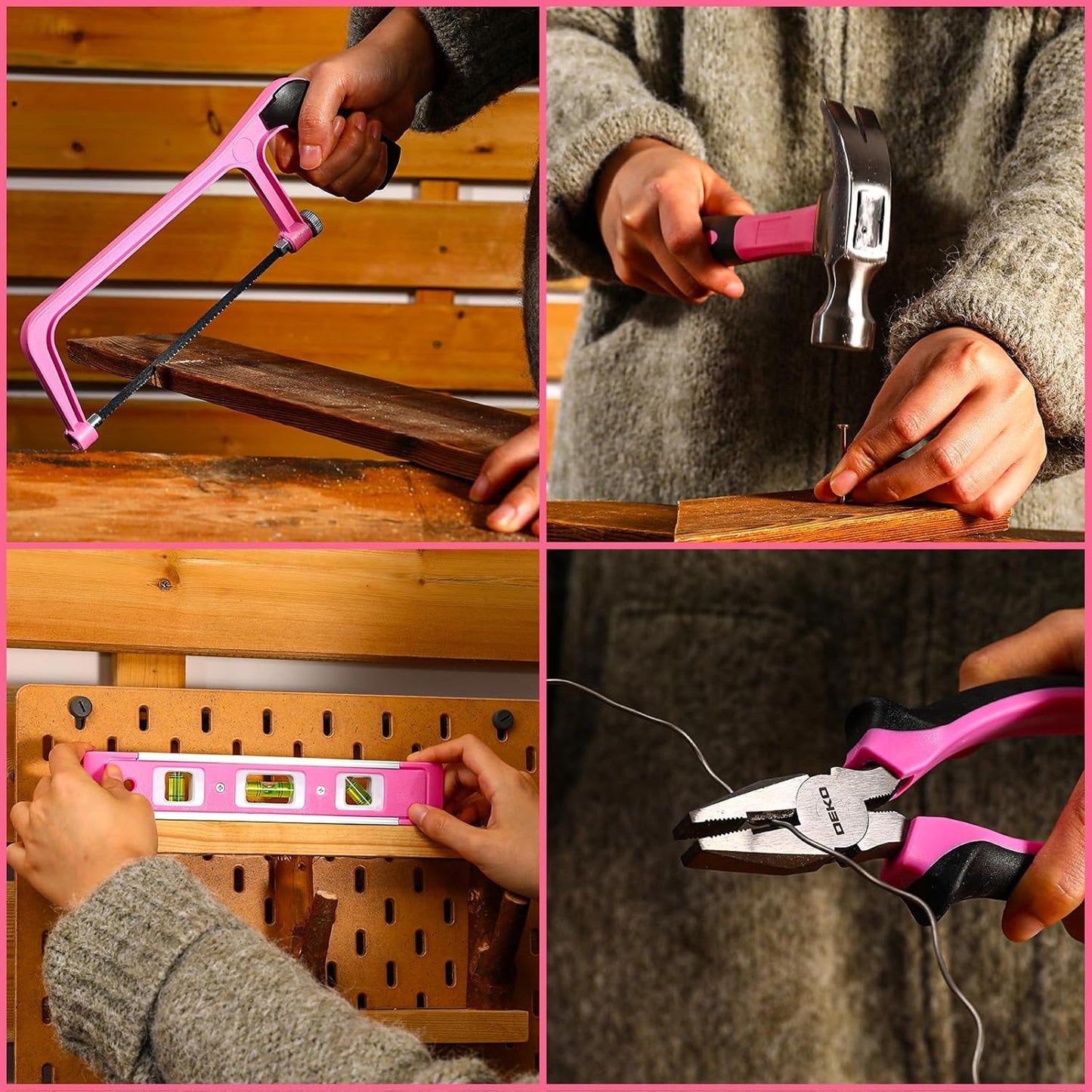 Tool Set: Tool Kit with 12V Cordless Drill, Hand Toolbox with storage case, Mechanic Tool set for Home Repairs, Blue