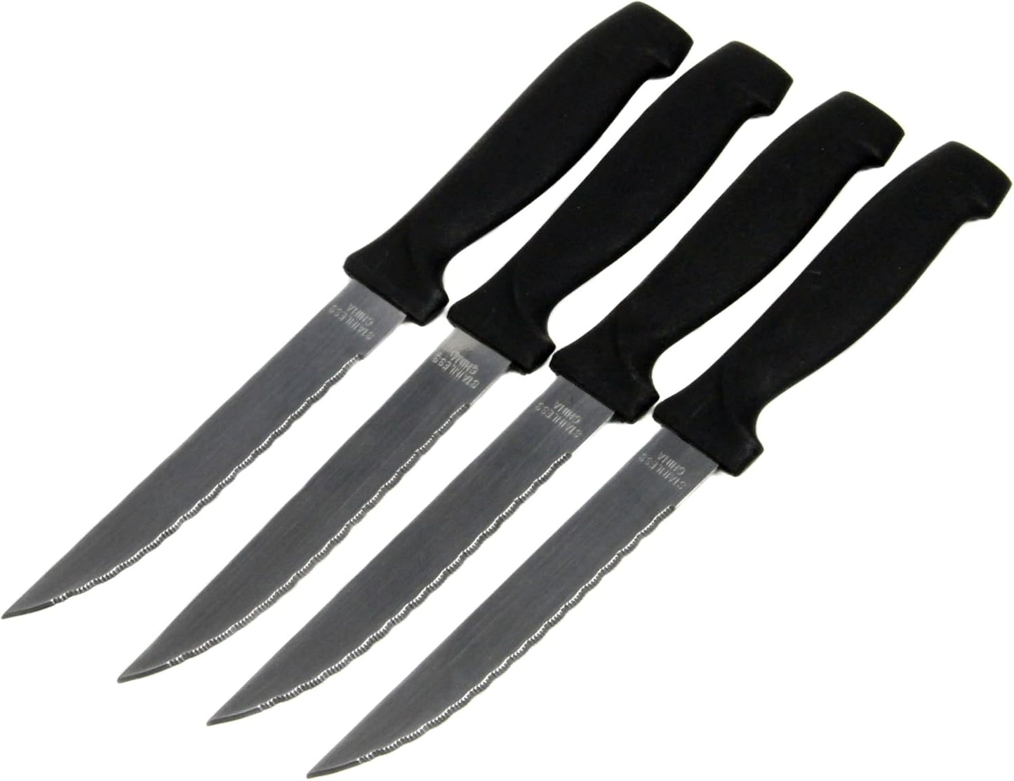 Select Vegetable Knife, 4.5 inch blade 8.5 inches in length 2 piece set, Stainless Steel/Black