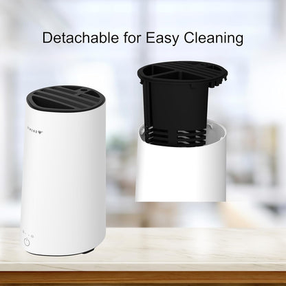 Universal Knife Block Holder Without Knives with Slots for Scissors and Sharpening Rod, Space Saver Knife Holder Storage Organizer for Kitchen Counter Detachable for Easy Cleaning (White)