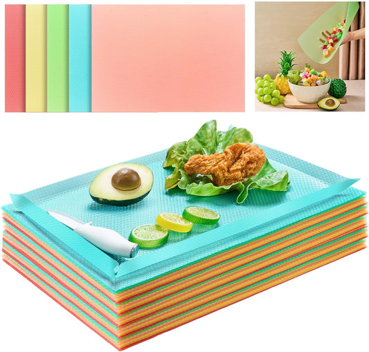30 Pack 17 x 12 Inch Disposable Colored Cutting Boards for Kitchen, Foldable Cutting Boards with Built-in Creases, Flexible Plastic Mats for Kitchen and Commercial Use