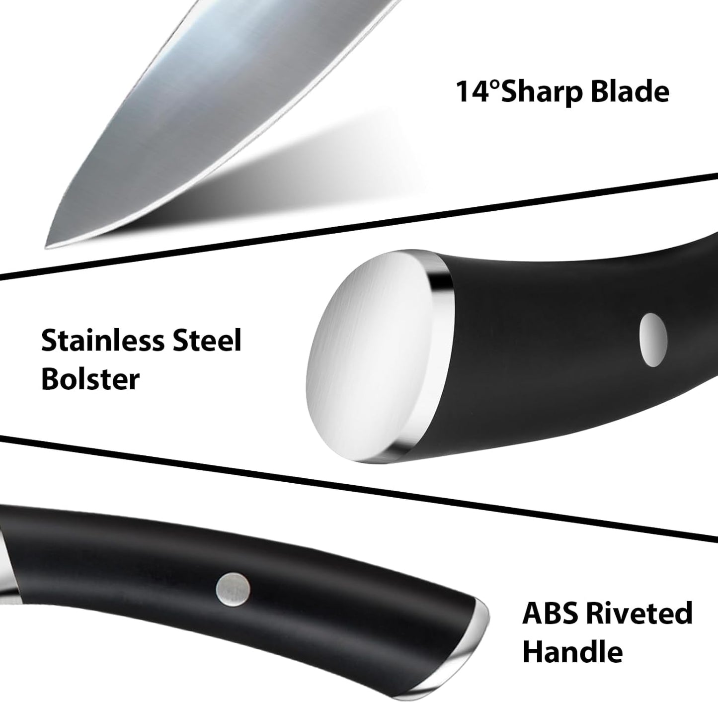 Chef Knife Sets with Carry case Bag, 19 Pieces Professional Knife Set with Knife Sharpening Rod, High Carbon Stainless Steel Kitchen Chef Knives Set，Dishwasher Safe, For Outdoor