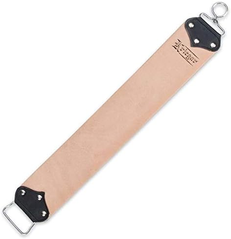 KRIEGAR Extra Wide Double Sided Hanging Strop | Smooth Buffalo Leather and Coarse Suede | Swivel Hook for Easy Flipping | Professional Blade Maintenance Tool | 3"W x 21"L