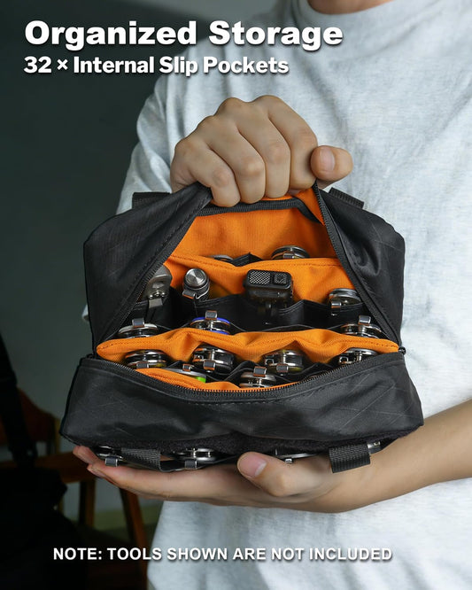 VE40 Knife Display Case with 40 Slots, Folding Knives Storage Holder, Knife Collection Carrier Bag for Folding Knives Flashlights Multitools