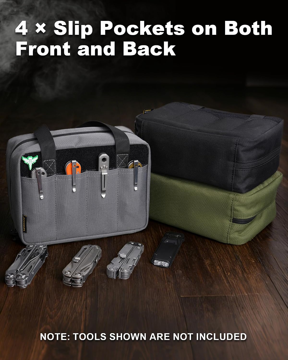 VE40 Knife Display Case with 40 Slots, Folding Knives Storage Holder, Knife Collection Carrier Bag for Folding Knives Flashlights Multitools