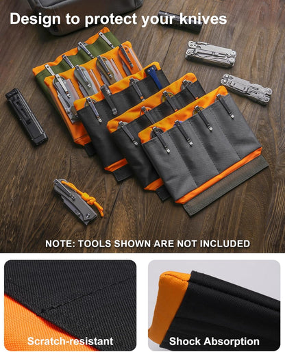 VE40 Knife Display Case with 40 Slots, Folding Knives Storage Holder, Knife Collection Carrier Bag for Folding Knives Flashlights Multitools