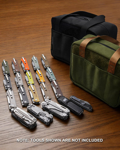 VE40 Knife Display Case with 40 Slots, Folding Knives Storage Holder, Knife Collection Carrier Bag for Folding Knives Flashlights Multitools