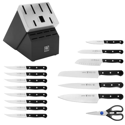 Solution Razor-Sharp 16-pc Knife Set, Includes Chef, Bread & Steak Knives, German Engineered Informed by 100+ Years of Mastery