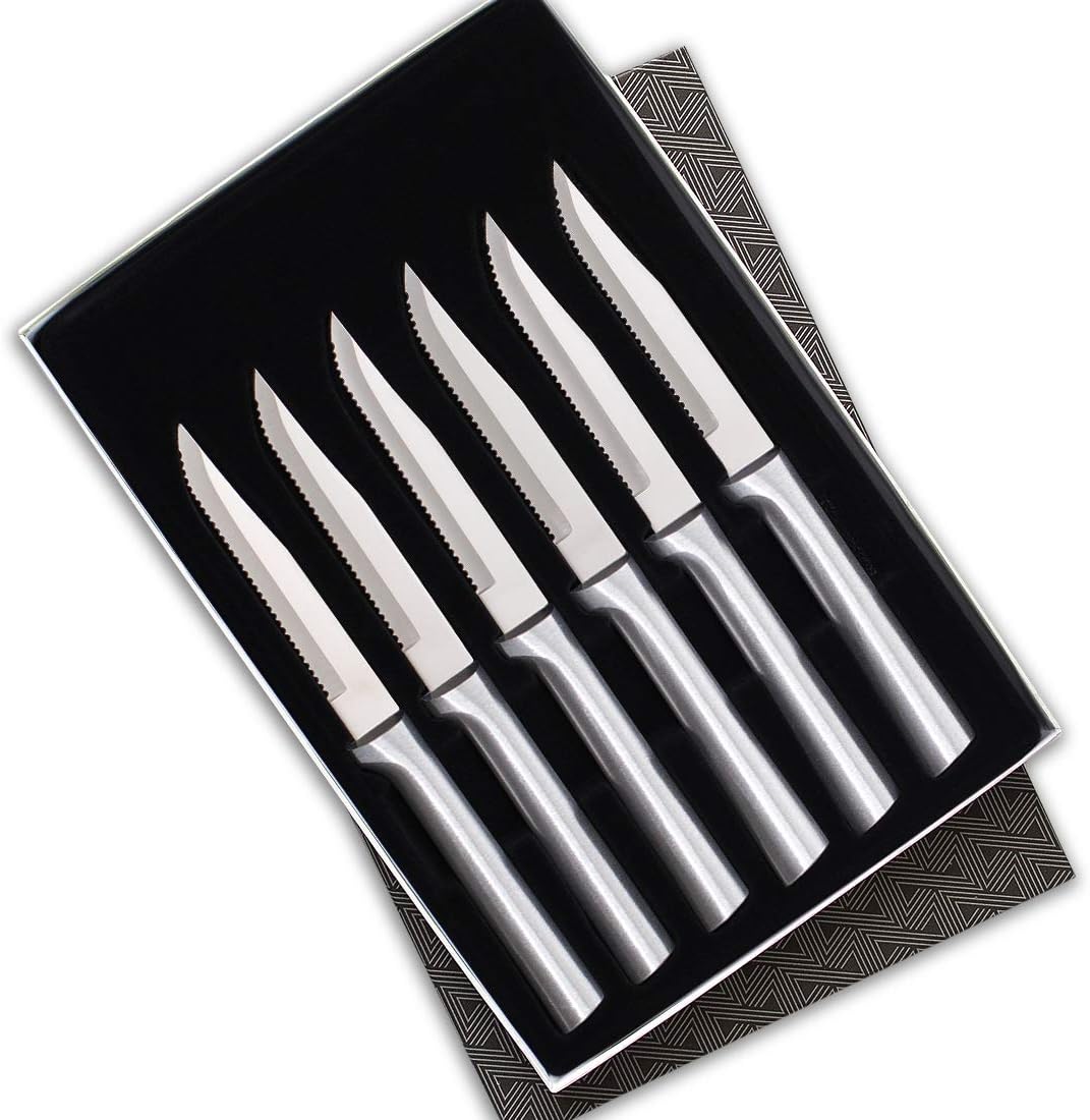 Six Serrated Steak Knife Set (S6S), Silver