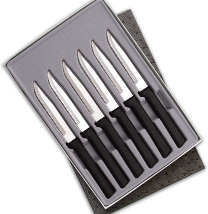 Six Serrated Steak Knife Set (S6S), Silver
