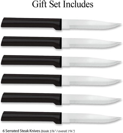 Six Serrated Steak Knife Set (S6S), Silver