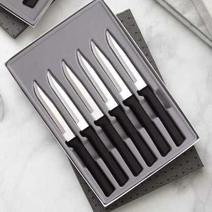 Six Serrated Steak Knife Set (S6S), Silver