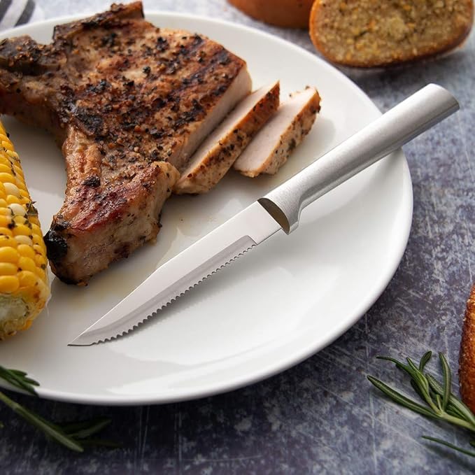 Six Serrated Steak Knife Set (S6S), Silver