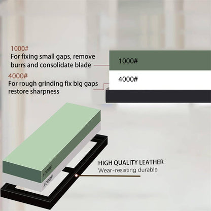 Whetstone Sharpening Stone 1000/4000 Grit Professional Kitchen Knife Sharpener Kit Wet Stones for Kitchen Knives,Pocket Knife,Blades,Scissors, Gardening Tool