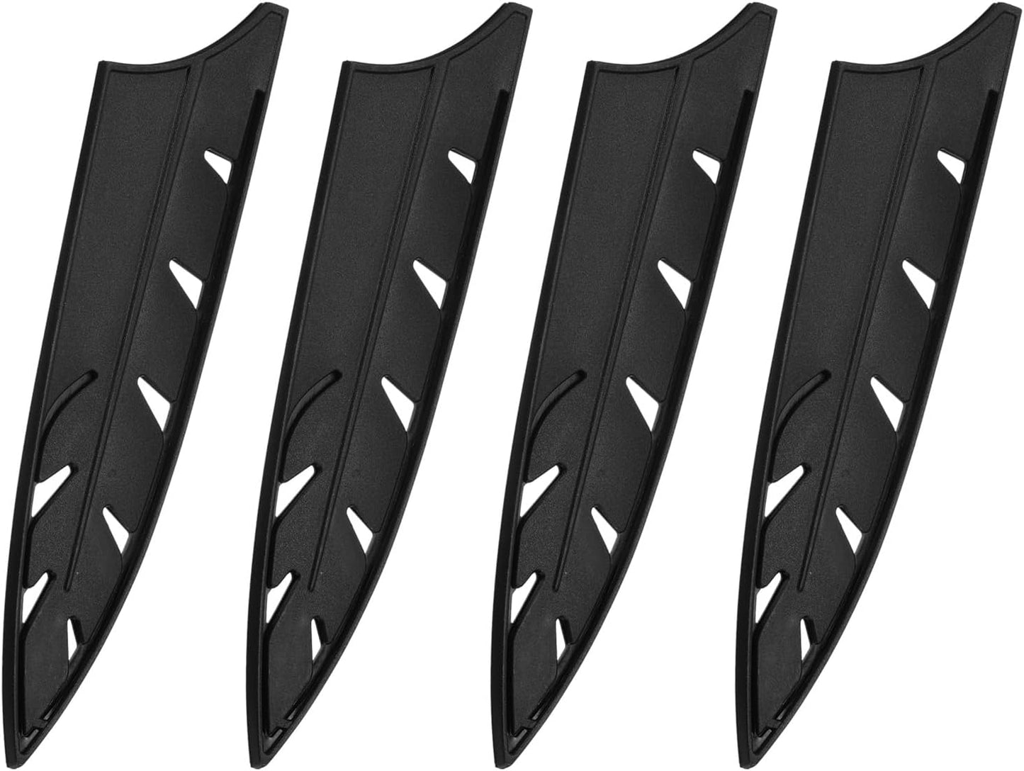 4Pcs Knife Cover Sleeves Blade Edge Guards for 8" Chef Knife Blade Edge Protector Universal Knife Sheath for Kitchen, Black