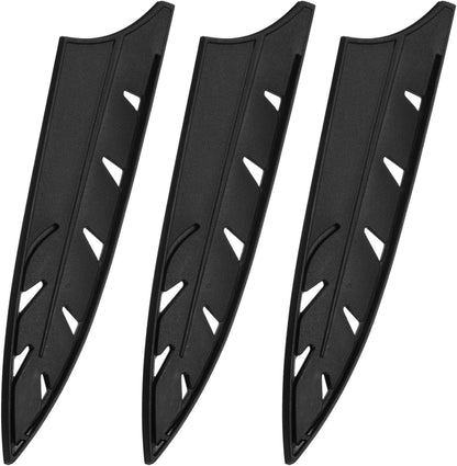 4Pcs Knife Cover Sleeves Blade Edge Guards for 8" Chef Knife Blade Edge Protector Universal Knife Sheath for Kitchen, Black