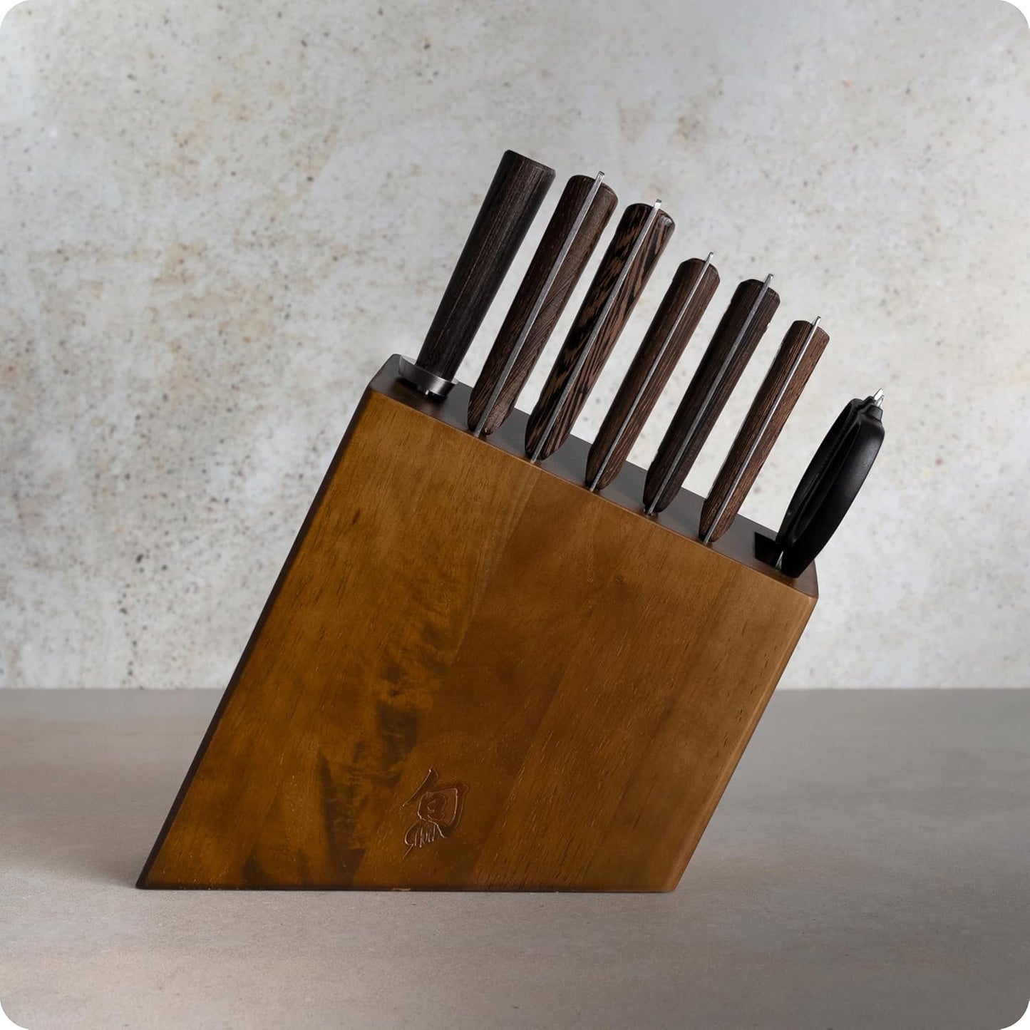 Kanso 8 Piece Block Set | Includes 8" Chef's, 3.5"Paring, 7" Utility, 6.25" Boning Fillet Knife & More, AUS10A Stainless Steel Blades, Tagayasan Handle