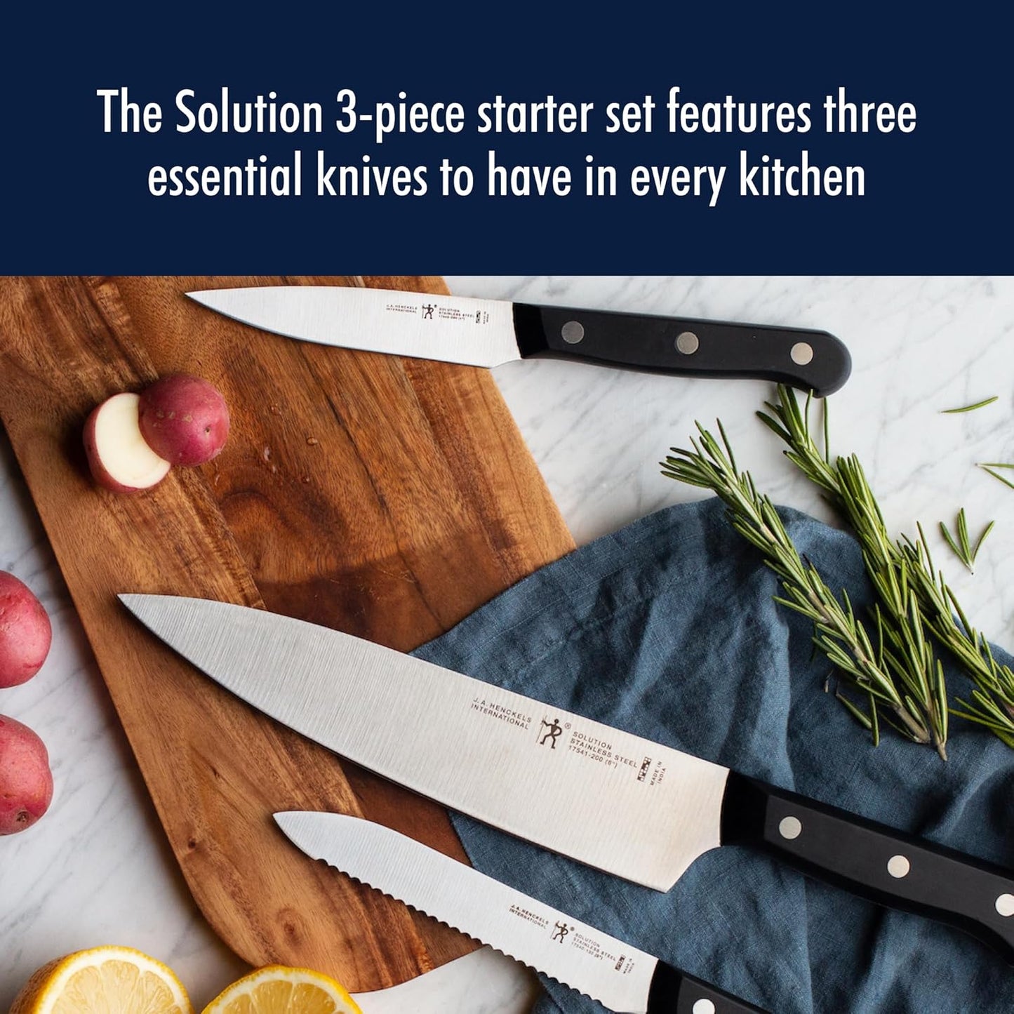 Solution Razor-Sharp 2-Piece Compact Chef Knife Set, German Engineered Knife Informed by over 100 Years of Mastery