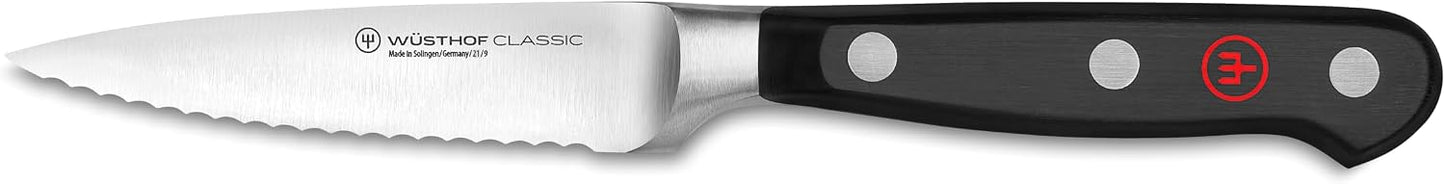 WÜSTHOF Classic 3.5" Serrated Paring Knife, Black, Stainless Steel