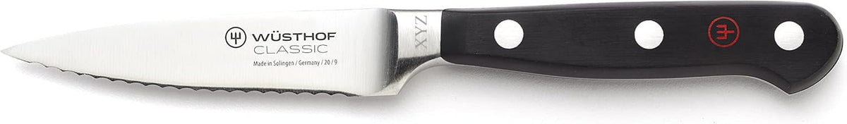 WÜSTHOF Classic 3.5" Serrated Paring Knife, Black, Stainless Steel