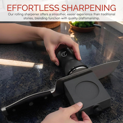 Diamond Rolling Knife Sharpener Set – Manual Sharpening Tool with 4-Angle System – Portable Sharpener for Kitchen, Chef, and Pocket Knives