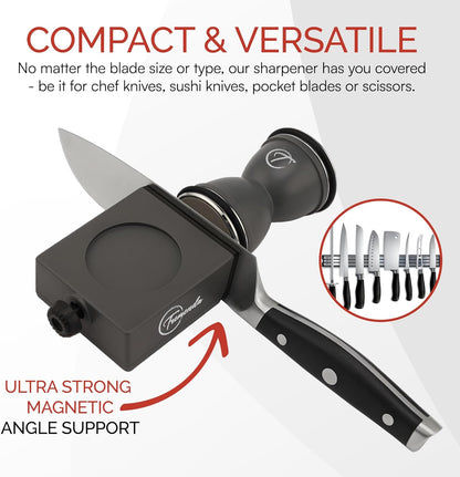 Diamond Rolling Knife Sharpener Set – Manual Sharpening Tool with 4-Angle System – Portable Sharpener for Kitchen, Chef, and Pocket Knives