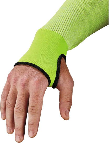 ProFlex 7941 Cut Resistant Protective Arm Sleeve, Cut Level A4, Pair, Lime, 22 Inch